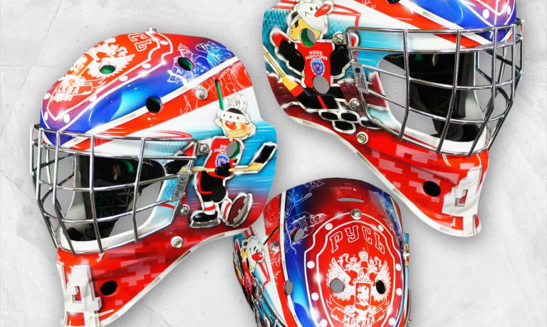 Аэрография «Russian Style» на вратарском шлеме